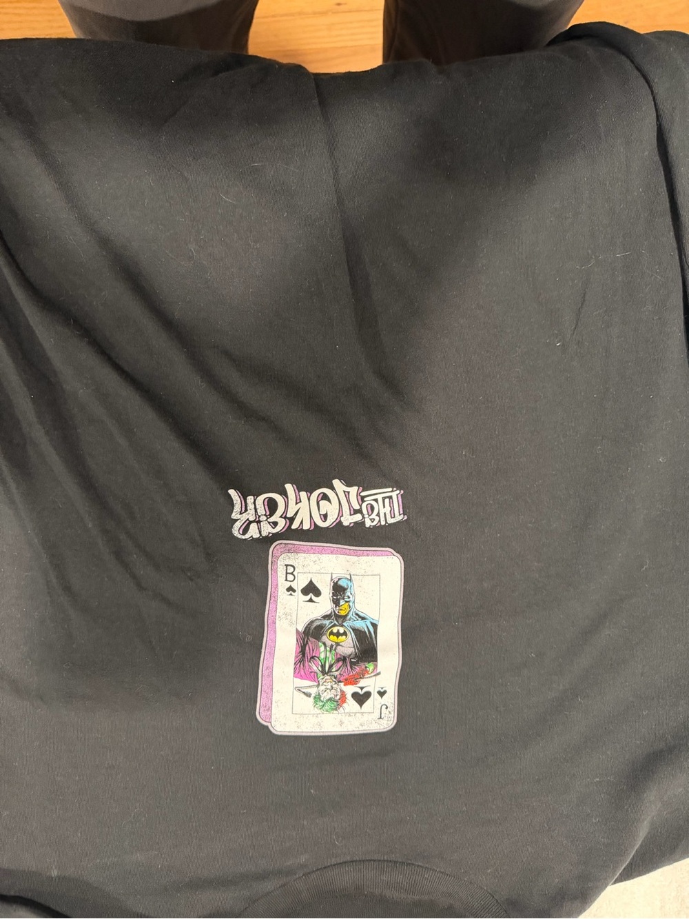 Source Unknown Black Batman Playing Card Graphic Tee